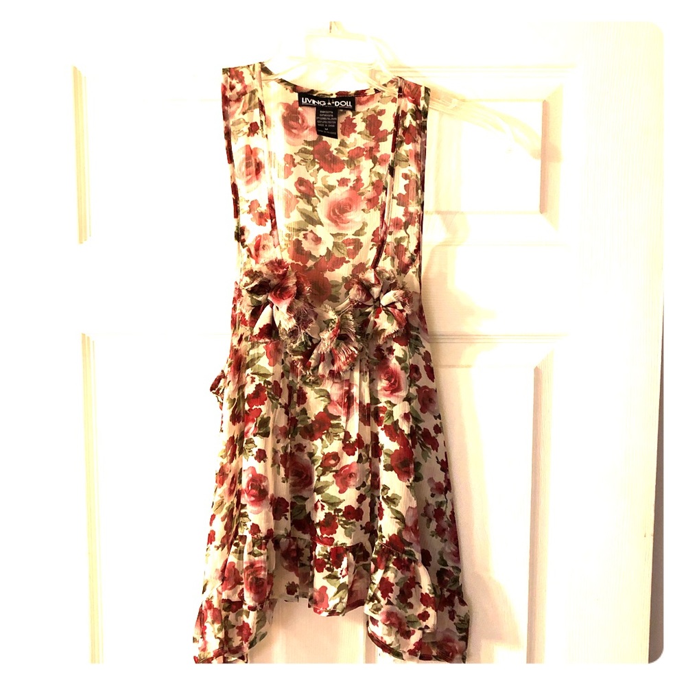 Floral sheer racer back tank top